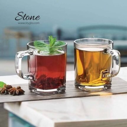 طقم  شوب أزور عصير سادة جلاس علبة  6 شوب