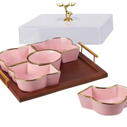 طبق تسالي صيني غطاء شفاف