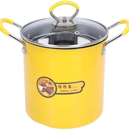 حلة تحمير عميقة ستانلس ستيل 3 لتر مع سلة تصفية وغطاء – مثالية للقلي الآمن