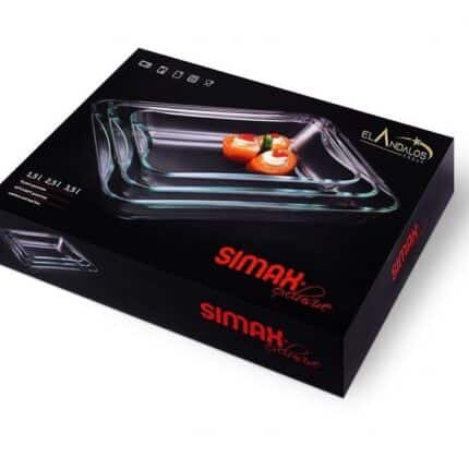 طقم طواجن زجاج حراري تشيكي مستطيل – 3 قطع بأحجام مختلفة للفرن والتقديم