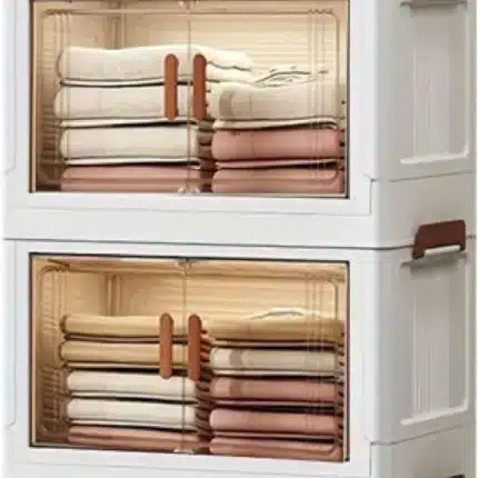 دولاب بلاستيك 4 أدوار من الوطنية ايليت– لون بيج وعسلي